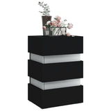 NNEVL LED Bedside Cabinet Black 45x35x67 cm Chipboard