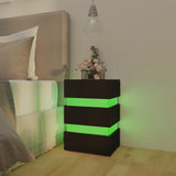 NNEVL LED Bedside Cabinet Black 45x35x67 cm Chipboard