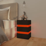 NNEVL LED Bedside Cabinet Black 45x35x67 cm Chipboard