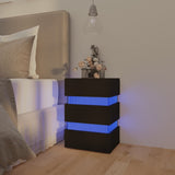 NNEVL LED Bedside Cabinet Black 45x35x67 cm Chipboard