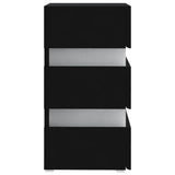 NNEVL LED Bedside Cabinet Black 45x35x67 cm Chipboard