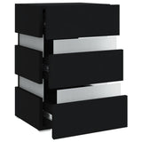 NNEVL LED Bedside Cabinet Black 45x35x67 cm Chipboard