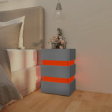 NNEVL LED Bedside Cabinet Grey 45x35x67 cm Chipboard