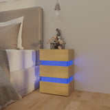 NNEVL LED Bedside Cabinet Sonoma Oak 45x35x67 cm Chipboard