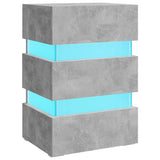 NNEVL LED Bedside Cabinet Concrete Grey 45x35x67 cm Chipboard
