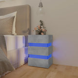 NNEVL LED Bedside Cabinet Concrete Grey 45x35x67 cm Chipboard
