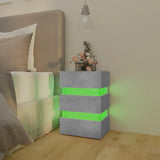 NNEVL LED Bedside Cabinet Concrete Grey 45x35x67 cm Chipboard