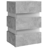 NNEVL LED Bedside Cabinet Concrete Grey 45x35x67 cm Chipboard