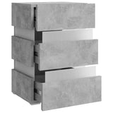 NNEVL LED Bedside Cabinet Concrete Grey 45x35x67 cm Chipboard