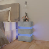 NNEVL LED Bedside Cabinet Concrete Grey 45x35x67 cm Chipboard
