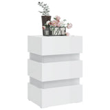 NNEVL LED Bedside Cabinet High Gloss White 45x35x67 cm Chipboard