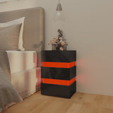 NNEVL LED Bedside Cabinet High Gloss Black 45x35x67 cm Chipboard