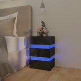 NNEVL LED Bedside Cabinet High Gloss Black 45x35x67 cm Chipboard