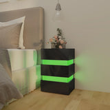 NNEVL LED Bedside Cabinet High Gloss Black 45x35x67 cm Chipboard