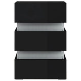 NNEVL LED Bedside Cabinet High Gloss Black 45x35x67 cm Chipboard
