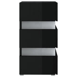 NNEVL LED Bedside Cabinet High Gloss Black 45x35x67 cm Chipboard