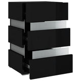 NNEVL LED Bedside Cabinet High Gloss Black 45x35x67 cm Chipboard