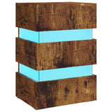 NNEVL LED Bedside Cabinet Smoked Oak 45x35x67 cm Chipboard