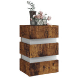 NNEVL LED Bedside Cabinet Smoked Oak 45x35x67 cm Chipboard