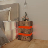 NNEVL LED Bedside Cabinet Smoked Oak 45x35x67 cm Chipboard