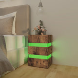 NNEVL LED Bedside Cabinet Smoked Oak 45x35x67 cm Chipboard