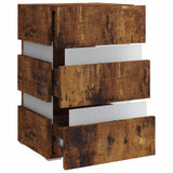 NNEVL LED Bedside Cabinet Smoked Oak 45x35x67 cm Chipboard