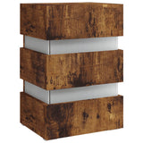 NNEVL LED Bedside Cabinet Smoked Oak 45x35x67 cm Chipboard