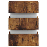 NNEVL LED Bedside Cabinet Smoked Oak 45x35x67 cm Chipboard