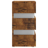 NNEVL LED Bedside Cabinet Smoked Oak 45x35x67 cm Chipboard