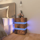 NNEVL LED Bedside Cabinet Smoked Oak 45x35x67 cm Chipboard