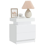 NNEVL Bedside Cabinet White 45x35x52 cm Chipboard