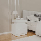 NNEVL Bedside Cabinet White 45x35x52 cm Chipboard