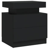 NNEVL Bedside Cabinet Black 45x35x52 cm Chipboard