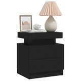 NNEVL Bedside Cabinet Black 45x35x52 cm Chipboard