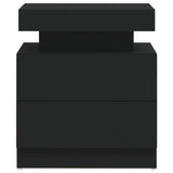 NNEVL Bedside Cabinet Black 45x35x52 cm Chipboard