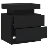 NNEVL Bedside Cabinet Black 45x35x52 cm Chipboard
