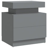 NNEVL Bedside Cabinet Grey 45x35x52 cm Chipboard
