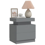 NNEVL Bedside Cabinet Grey 45x35x52 cm Chipboard