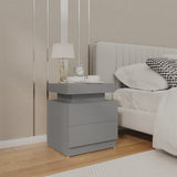 NNEVL Bedside Cabinet Grey 45x35x52 cm Chipboard