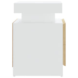 NNEVL Bedside Cabinet White and Sonoma Oak 45x35x52 cm Chipboard