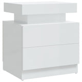 NNEVL Bedside Cabinet High Gloss White 45x35x52 cm Chipboard