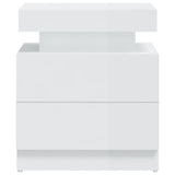 NNEVL Bedside Cabinet High Gloss White 45x35x52 cm Chipboard