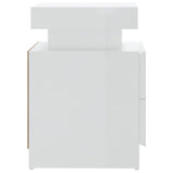 NNEVL Bedside Cabinet High Gloss White 45x35x52 cm Chipboard