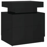 NNEVL Bedside Cabinet High Gloss Black 45x35x52 cm Chipboard
