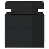 NNEVL Bedside Cabinet High Gloss Black 45x35x52 cm Chipboard