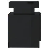 NNEVL Bedside Cabinet High Gloss Black 45x35x52 cm Chipboard