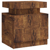 NNEVL Bedside Cabinet Smoked Oak 45x35x52 cm Chipboard