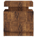 NNEVL Bedside Cabinet Smoked Oak 45x35x52 cm Chipboard