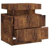 NNEVL Bedside Cabinet Smoked Oak 45x35x52 cm Chipboard