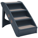 NNEVL Folding 4-Step Dog Stairs Dark Grey